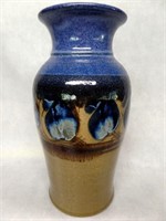 Signed Glazed Stoneware Pottery Vase 16"