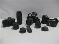 Canon, Sony & Minolta Cameras W/ Lens Untested