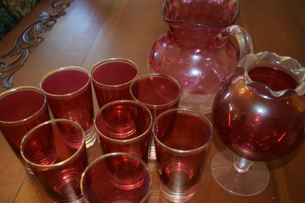 10 pcs Glassware Pink Glass