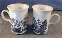Vintage set of 2 8" Blue Willow Churchill