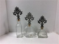 3 Jars with Decorative Metal Stoppers