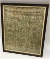 Declaration of Independence Print Circa 1942