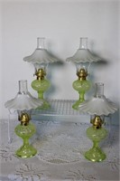Oil Lamps W/ Shades