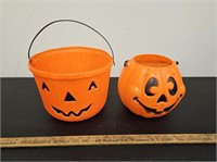 (2) Plastic Pumpkins