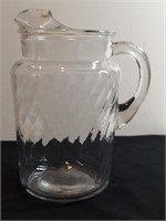 Swirl Optic Clear Glass Pitcher Anchor Hocking.