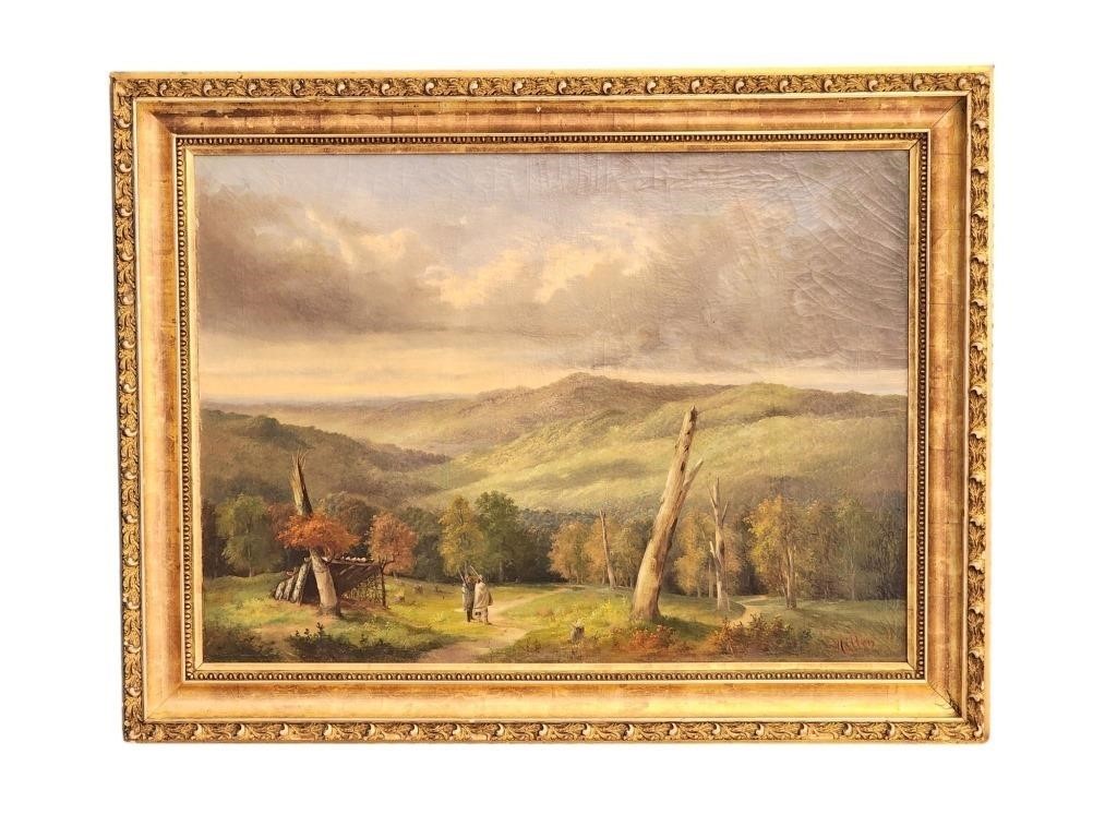 LANDSCAPE WITH SOLDIERS BY JOHN F.E. HILLEN (NY/PA
