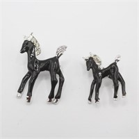 Horse and Pony Pins with Rhinestones