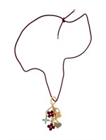 Gold-pl Lv Sweet Monogram Charm Necklace