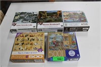 Five Jigsaw Puzzles: Two 500 Pc. And Three 550 Pc.