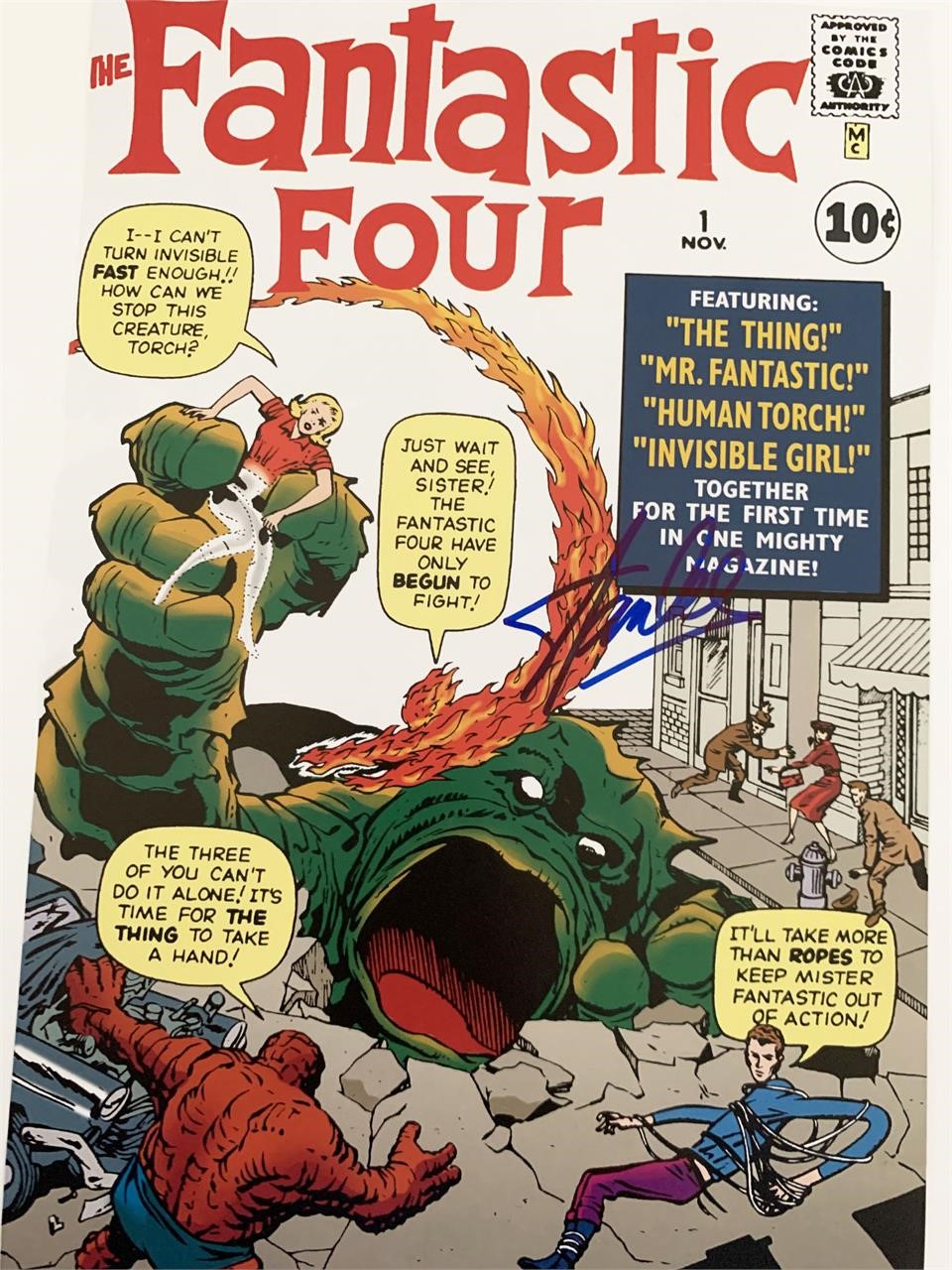 The Fantastic Four Stan Lee signed comic book cove