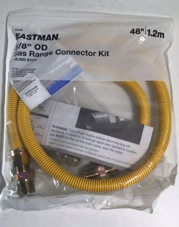 New Eastman 5/8” OD Gas Range Connector Kit