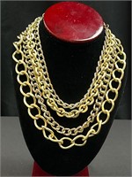 Coro- vintage multi strand goldtone necklace