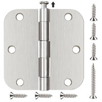 24 Pack Nickel Door Hinges 3.5 x 3.5 Inch Interior