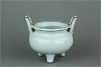 Song/Yuan Type Chinese Guan Porcelain Censer w/ MK