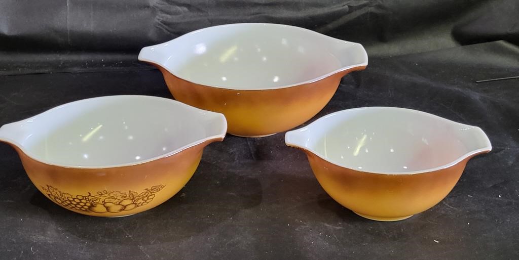 VTG Pyrex Old Orchard Cinderella Nesting Bowls