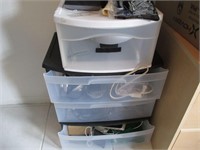 STORAGE BIN FULL OF ELECTRONIC WIRES