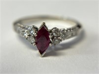 14K Ruby and Diamond Ring