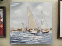 UNSIGNED O/C SAILBOAT PAINTING