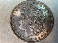 1896 Morgan Silver Dollar Coin, 90% Silver