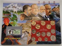 2012 US Mint Set and Stamp on Year Card