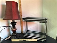 Shelf and lamp