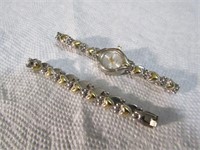 Silver & Gold Quartz Watch w/ Matching Bracelet