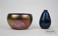 Pair of Iridescent Glass Lot