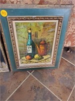 FRAMED FRUIT AND WINE PICTURE