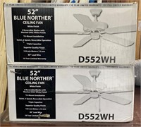 52” Blue Norther White Ceiling Fan
