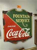 Vintage Porcelain Coca Cola Sign Double Sided