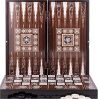 19' Turkish Backgammon - Wood & Mosaic