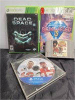 3 GAMES XBOX 360 BEJEWELED, DEADSPACE, PS4-MADDEN