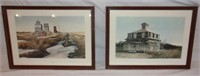 Vintage framed rural prints.