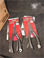 4 pairs husky 6" long nose pliers