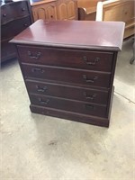 Modern 2 drawer wooden file cabinet.