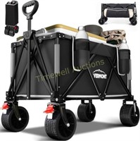 Overmont Foldable Wagon Cart - Heavy Duty Utility