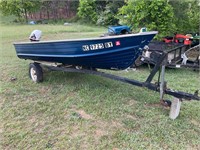 14ft aluminum boat 18 hp evinrude motor NO title