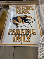 Tigers fans parking only sign