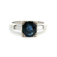 14ct W/G Sapphire 1.40ct ring