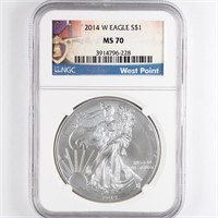 2014-W Burnished Silver Eagle NGC MS70