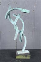 Abstract Verdigris Bronze Sculpture