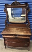 ANTIQUE DRESSER AND MIRROR