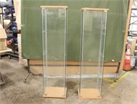 (2) Glass Display Cases, Approx 14"x16"x64"