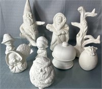10 pieces Ceramic bisque statues to paint