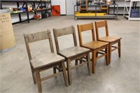 (4) Oak Children's Chairs