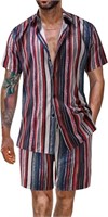 2XL BAGELISE Men's Hawaiian Shirt Short Set Outfit