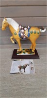 VTG Chen Tang Shean glazed pottery horse 10.5x10in