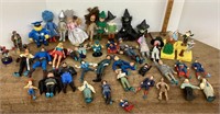 Group of action figures and collectible figures