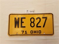 License Plate Ohio 1971