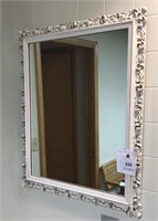 Ornate white gold trim mirror 20 x 24